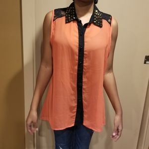 Top, peach, size L
